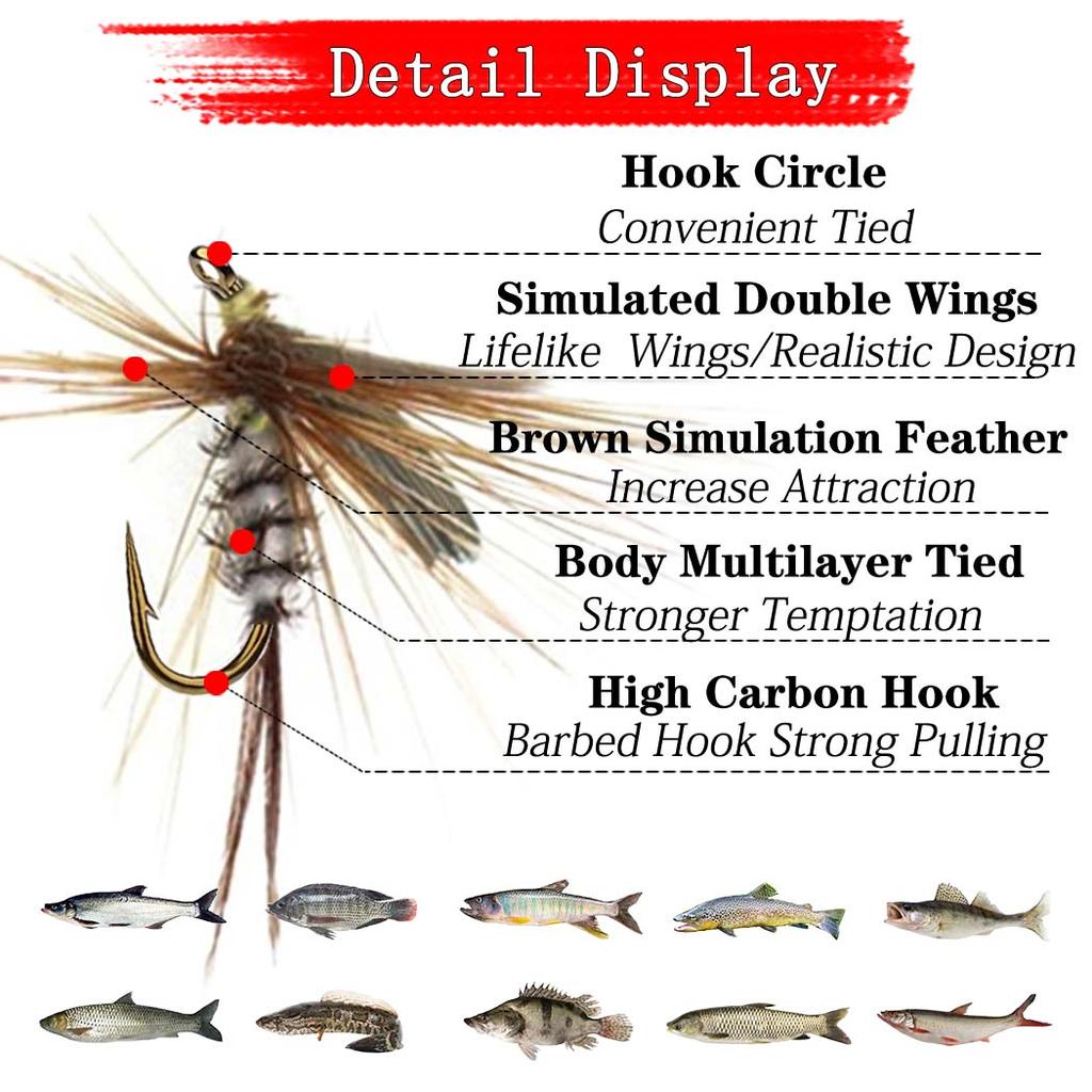 6/10Pcs/Box Biomimetic Wet Fly Flies Fishing Flies Artificial Insect Hook Bait Mosquito&Nymph Fly Fishing Trout Lures