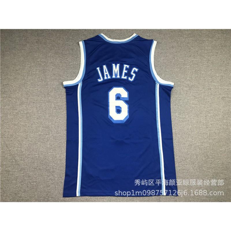 Embroidered NBA Los Angeles Lakers 6 Basketball Jersey Men Women Sportswear Breathable Performance Tee Fall