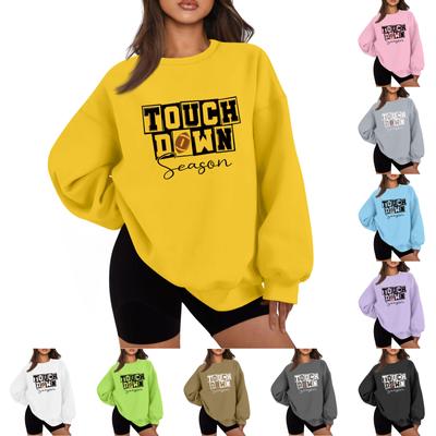 Женская повседневная мода с длинным рукавом и принтом, с круглым вырезом, свободная толстовка