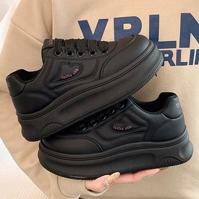 Женские весенне-летние новые туфли на платформе-маффине, универсальные, повседневные, спортивные, для скейтборда, увеличивающие рост, туфли-хлеб