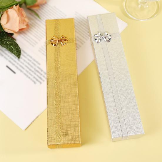 Прямоугольная подарочная коробка для украшений с крышкой и бантом, подарочная коробка на День святого Валентина, для подружки невесты, на свадьбу, на день рождения, коробка для упаковки ожерелья, браслета