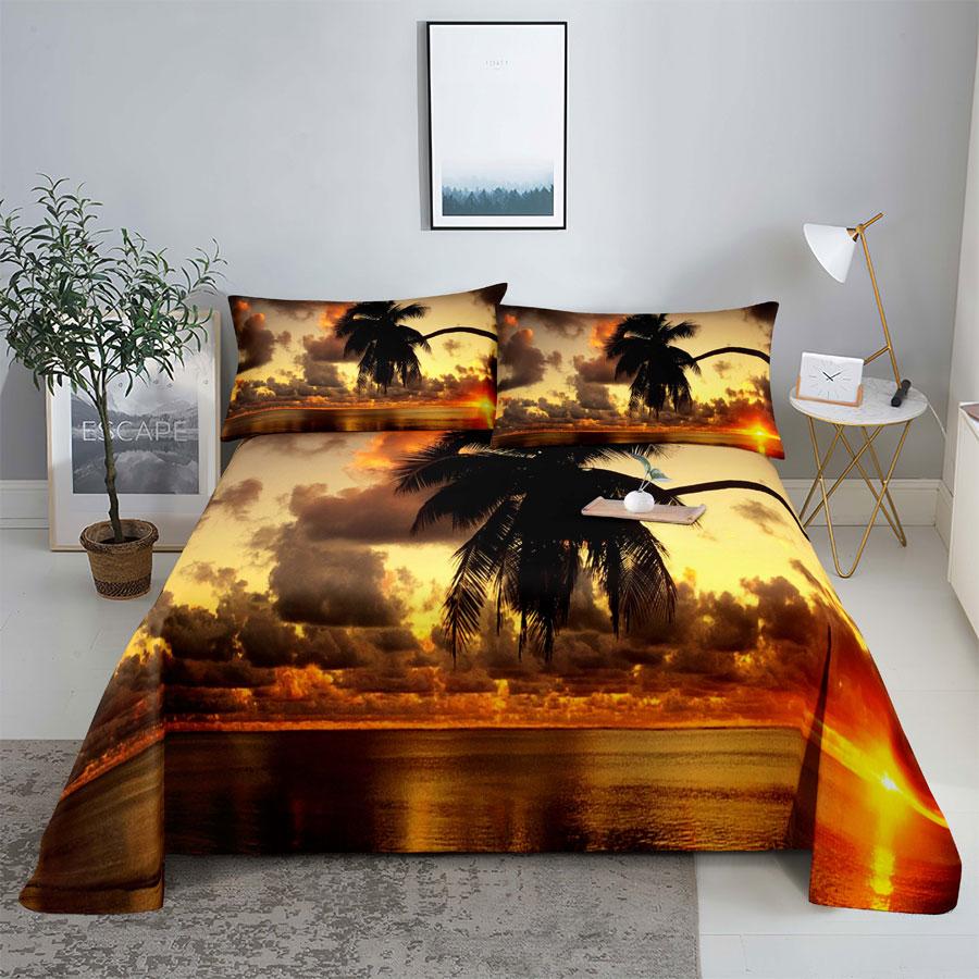 Comforter Scene Bed Sheet And Bedding Linens Queen King Double Size 220X240 Trees For Bedroom Soft Twin Full Single