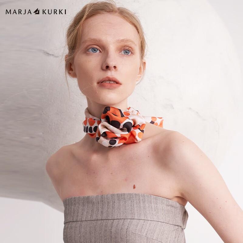 MARJA KURKI Women's Mulberry Silk Polka Dot Small Scarf