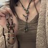 Forest Tie Handmade Ceramic Necklace Women's Vintage Sweater Necklace Ethnic Style Clothing Accessories