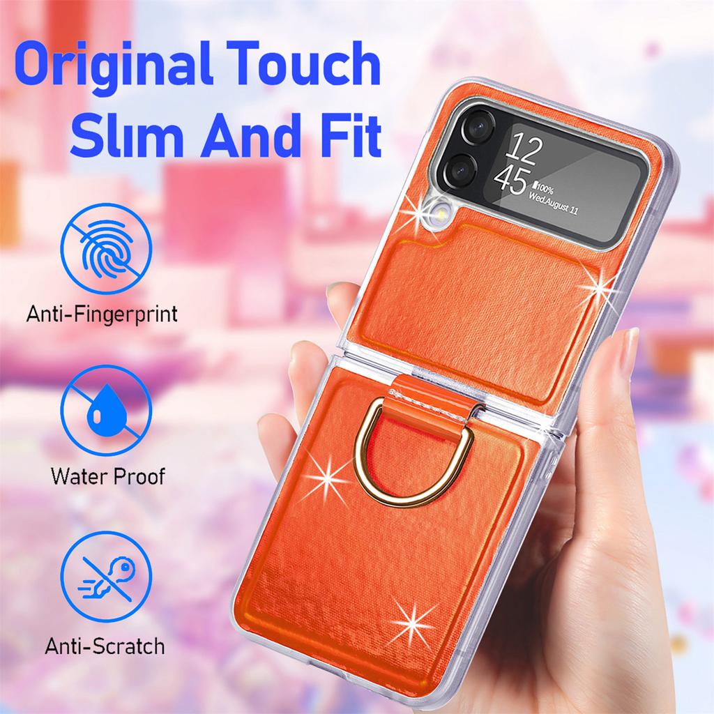 Luxury Fashion Colorful Ring Holder Folding Case For Samsung Galaxy Z Flip4 Flip 4 5g Zflip4 Comfortable Protective Cover