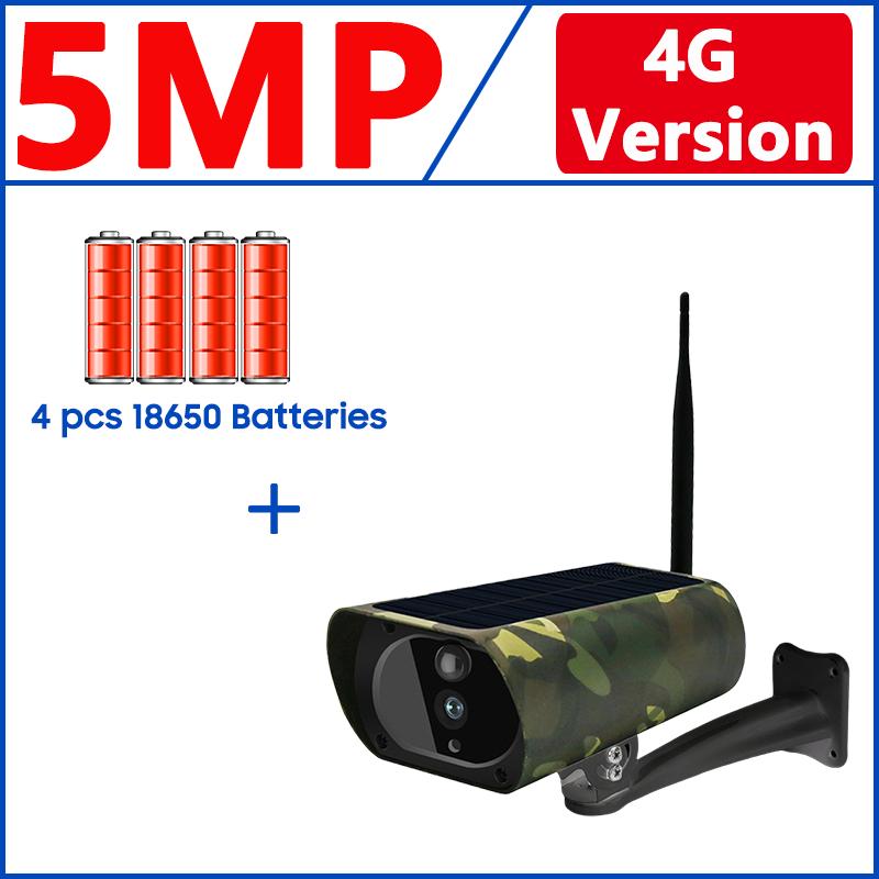 4G SIM Солнечная наружная водонепроницаемая 5MP 2K беспроводная камера обнаружения людей/животных наблюдение двусторонняя связь безопасность дикая природа камера