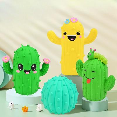 Игрушка для домашних животных Латексный кактус издающий звук Прорезыватель для зубов для снятия скуки Реалистичный цветок Кактус Игрушка для собак