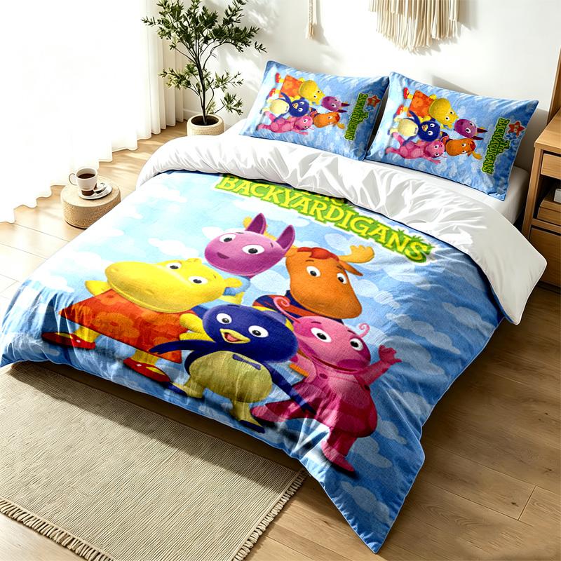 Backyardigans 3pc Duvet Cover Set Simple Modern Bedding Set Wrinkle Resistant Soft Fabric All Season Use a perfect gift