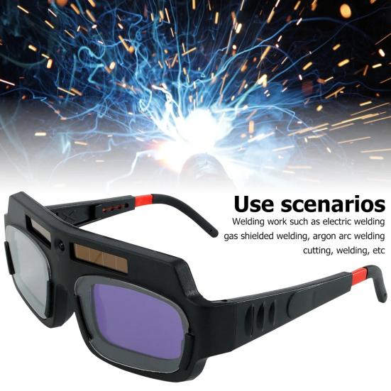 Welder Glasses with Clear View Wide 2 Sensors Application TRUE Color Solar Powered