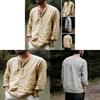 Casual Mens Long Sleeve Cotton Blend Shirt With Drawstring For Autumn Spring Wear