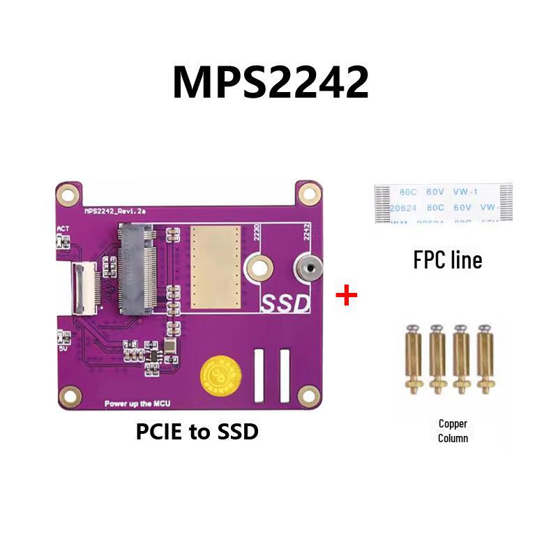 Плата расширения Raspberry Pi 5 PCIe на M.2 NVMe SSD (MPS2242-2230)