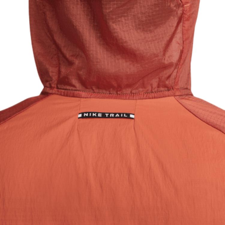 Nike Trail Aires Водонепроницаемая удобная куртка для бега с длинным рукавом Мужские куртки Vintage-Coral Dragon-Red Black FN4003-846