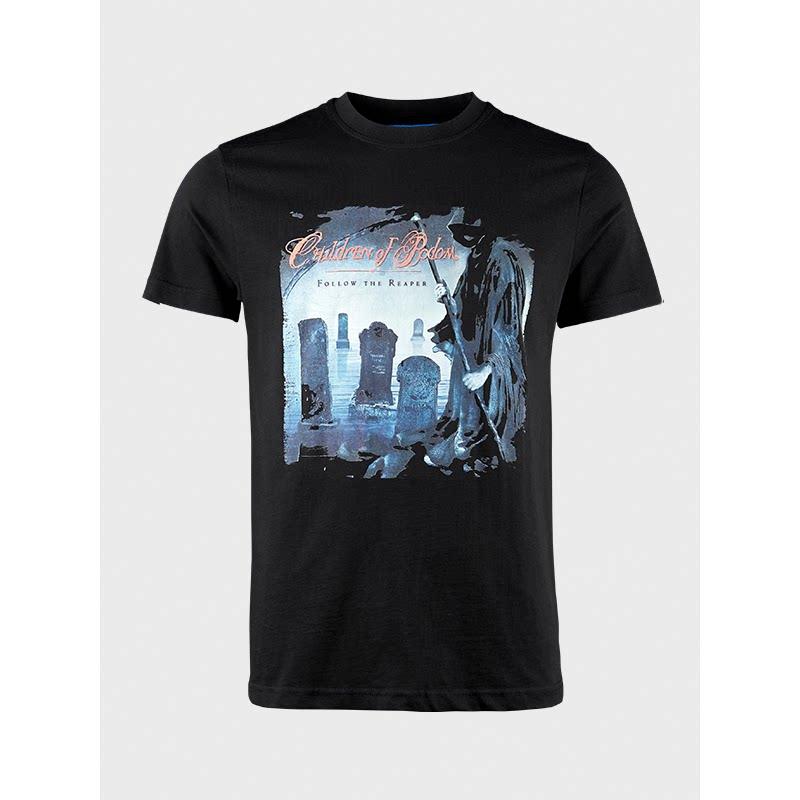 Hot Children of Bodom's Dark Metal Band "Death God" Print Short-Sleeved Cotton T-Shirt