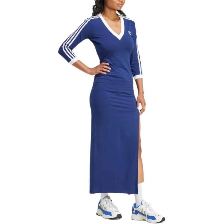 adidas originals Adicolor Classics 3-Stripes Maxi Dress Blue (Unisex) Short-Sleeved Dresses IP2987