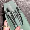 8-Piece Morandi Makeup Brush Set with Leather Case – Soft, Portable Beauty Tools