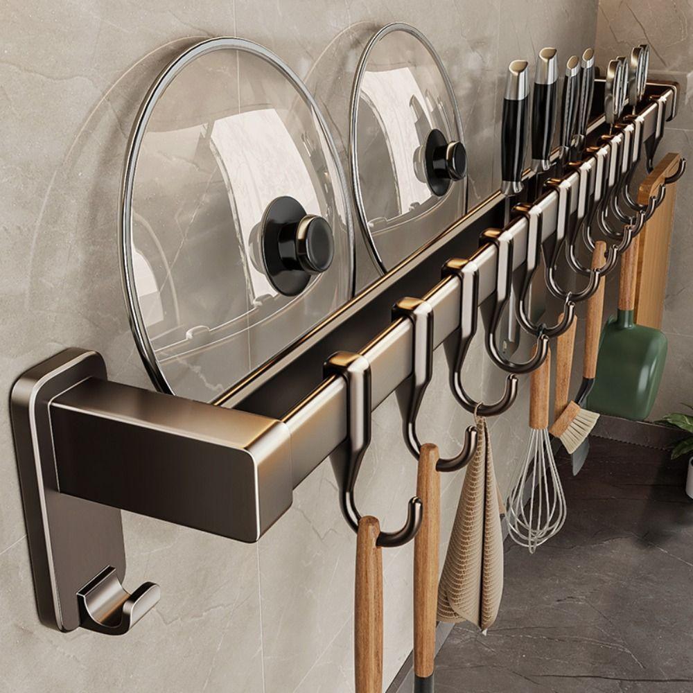 Double Pole Kitchen Organizer Hook Wall Mounted Spatula Storage Rack  Tool Organization