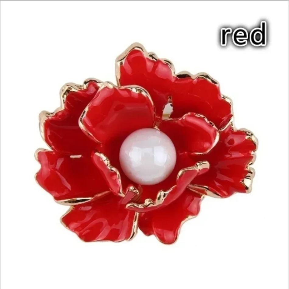 1 шт. Роскошная брошь «Пион» Элегантные аксессуары для вечеринки Броши для женщин Высококачественный сплав с золотым покрытием Этнический китайский стиль