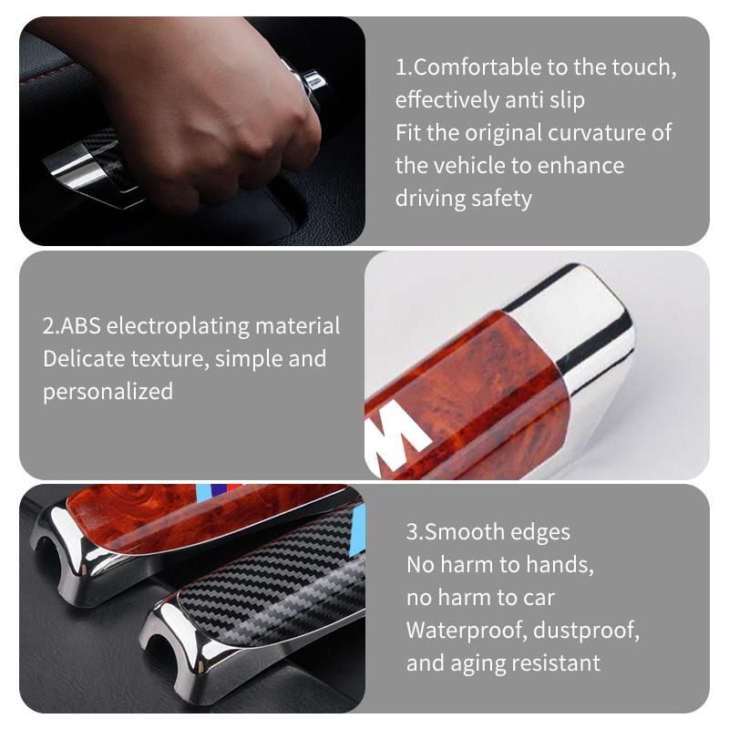 HVHE9 Car Carbon Fiber Patterned Hand Grips Guard Case Brake Cover For BMW Performance M E87 E30 E46 E28 F35 G20 E93 F20 X3 X