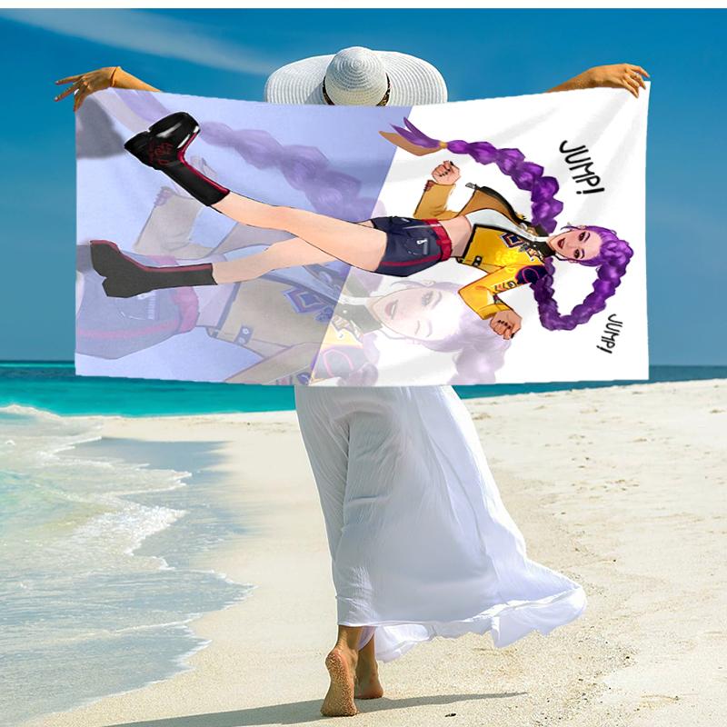 1pc KPop Demon Hunters RUMI2 Beach Towel, Comfortable and Thick, and Swimming/Bath/Picnic/Camping Towel, Suitable for Seaside Beaches