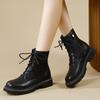 Wind Martin Boots Women's Autumn and Winter Versatile Thick-soled Fleece Short Boots Women's Locomotive Boots Short Boots Women's