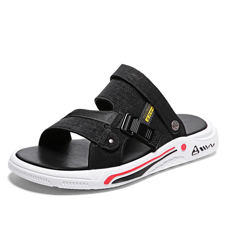 2024 Лето Новые Пляжные Туфли Мужская Модная Корейская Обувь Индивидуальность Выход Две Носить Крутые Тапочки Мужские Сандалии