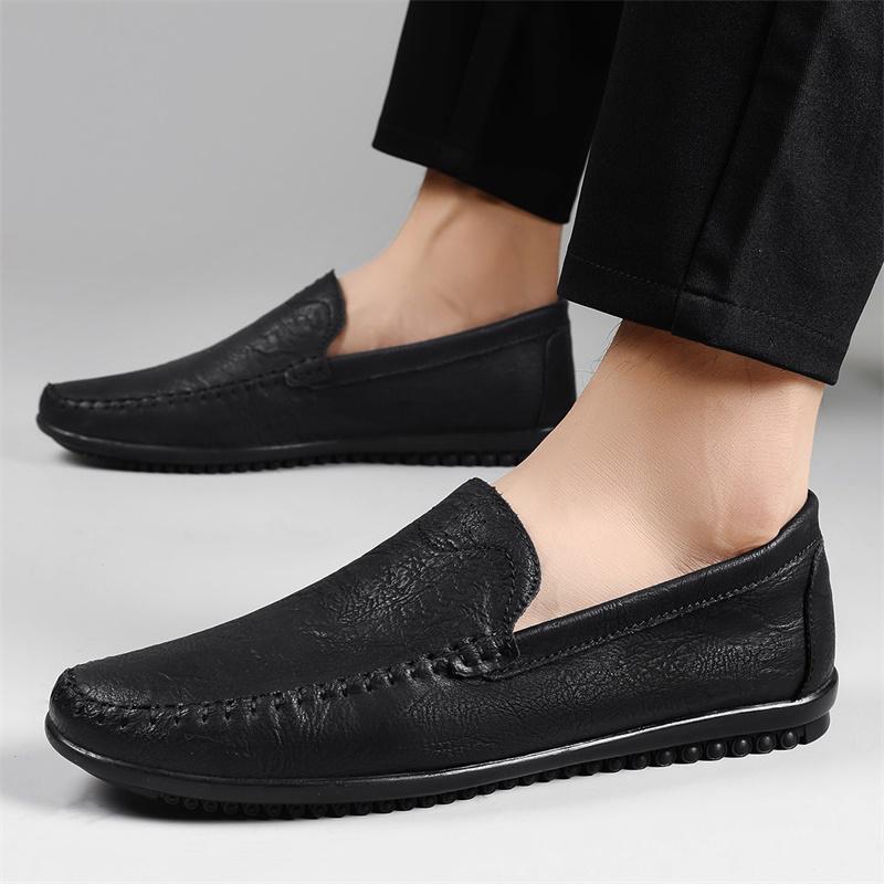 Genuine Leather Men Loafers Fashion Luxury Brand Slip On British Business Casual Shoes Business Men Moccasins Men Driving Shoes