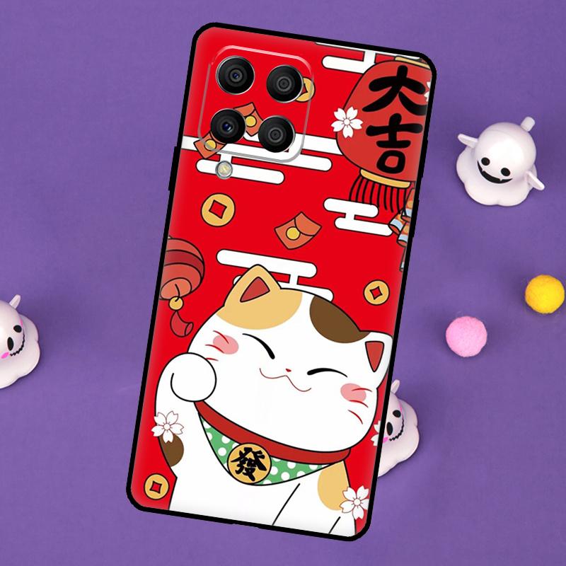 Китайская милая счастливая кошка Чехол для Samsung Galaxy M54 M14 M34 M33 M13 M23 M53 M15 M55 M31 M51 M20 M30s M32 M52