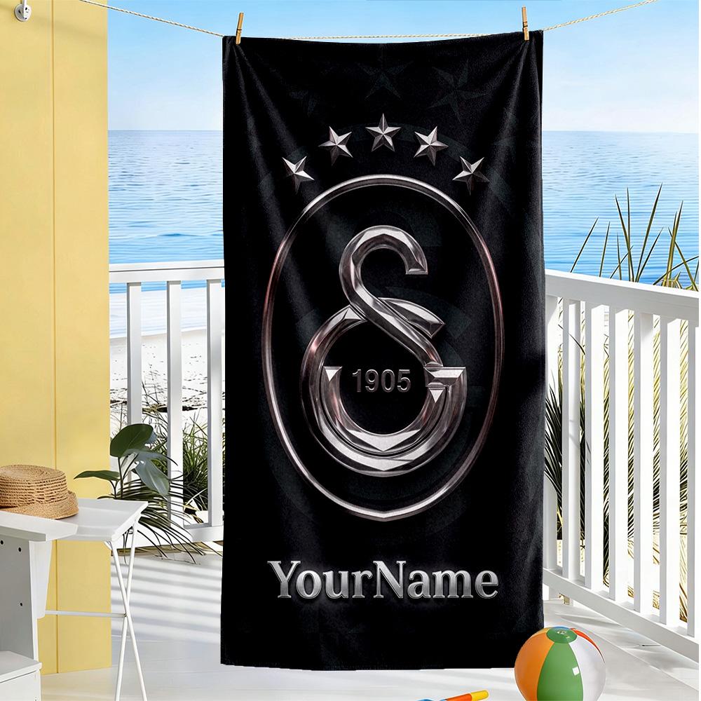 Galatasaray Customizable Name Beach Towel Super Soft Absorbent Perfect For Traveling Yoga Camping And Swimming