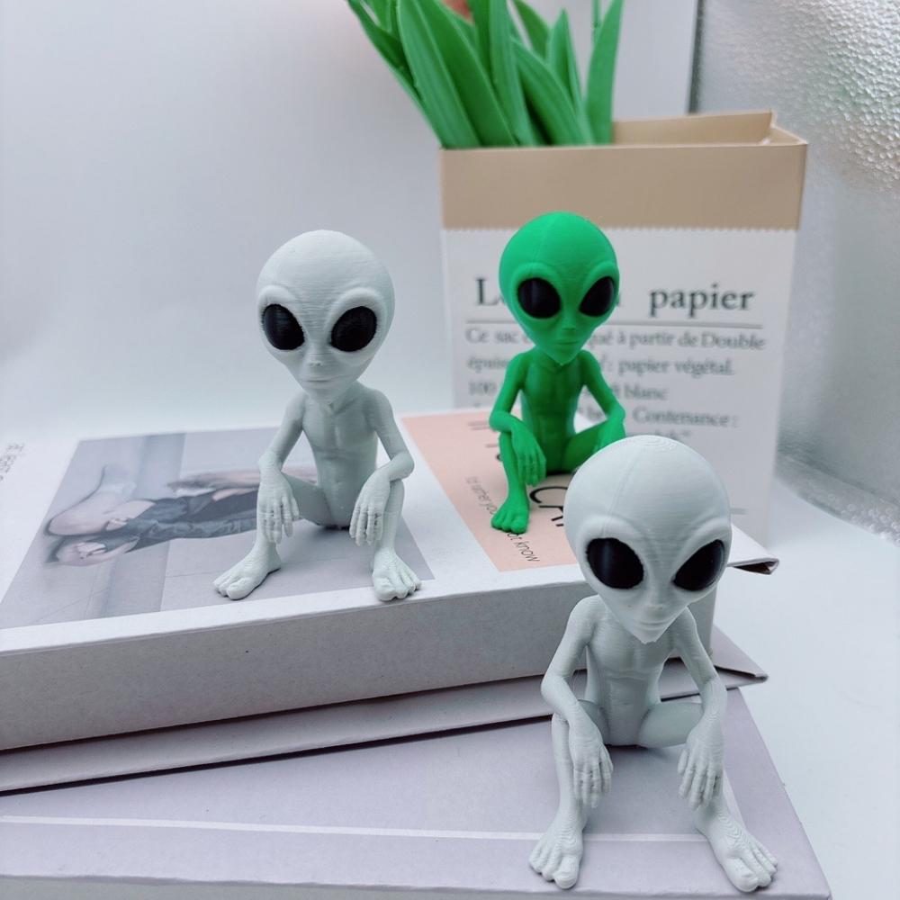 Статуэтки пришельцев, Фантастические пришельцы, напечатанные на 3D-принтере, Веселые и юмористические космические украшения, Подходят для украшения в помещении/на улице