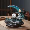 Moonlight Over The Lotus Pond Ceramic Handicrafts Home Ornament Waterfall Backflow Incense Burner Stick Incense Holder