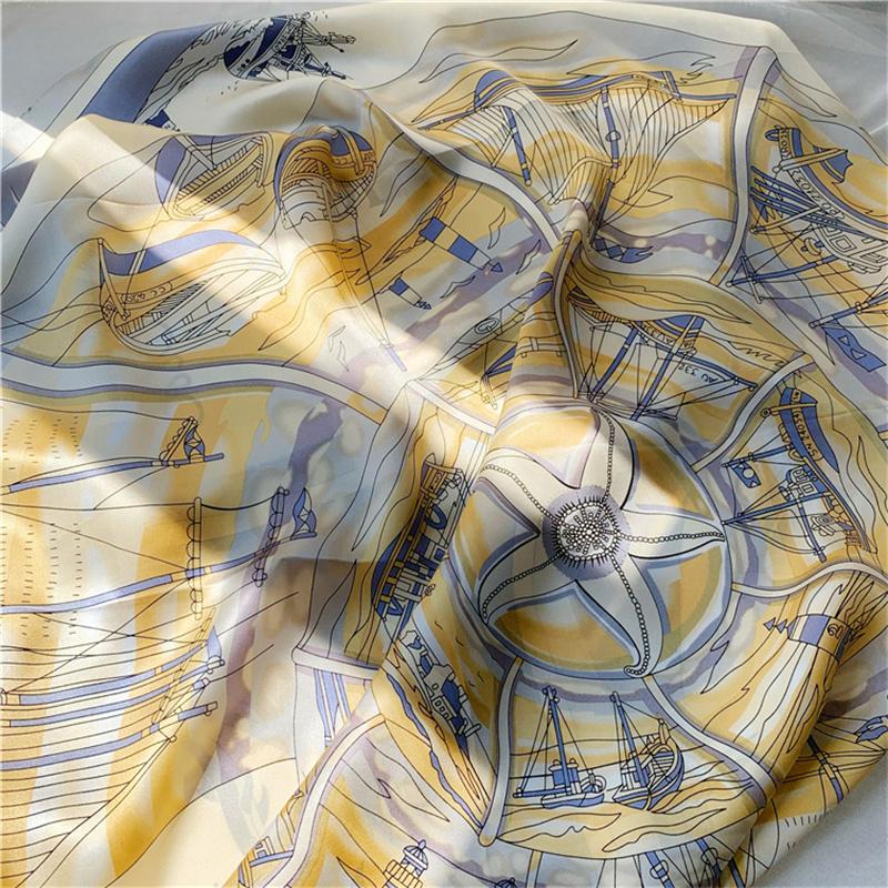 110*110 см квадратный шелковый шарф женский модный принт маленький шейный платок офисный женский пояс для волос носовой платок женский платок шаль шарф