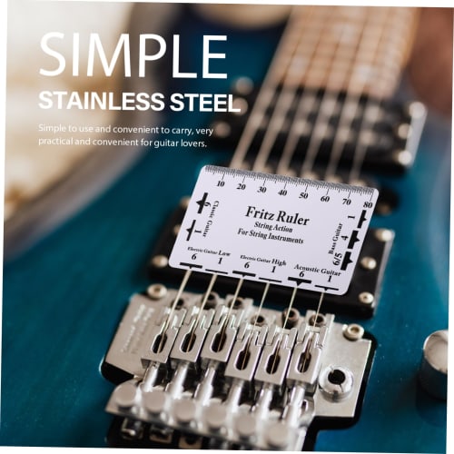 Vaguelly 2-Piece Guitar Neck Ruler, Guitar Tool Gauge Kit, Guitar Accessory Kit, Guitar Fret Crowning, Guitar Nut, Stainless Steel Guitar Ruler, Stain
