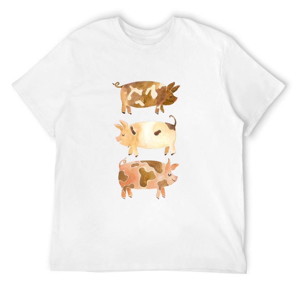 Cute Pigs T-Shirt Plain Hippie Clothes Short Sleeve Tee Designer T Shirt Men