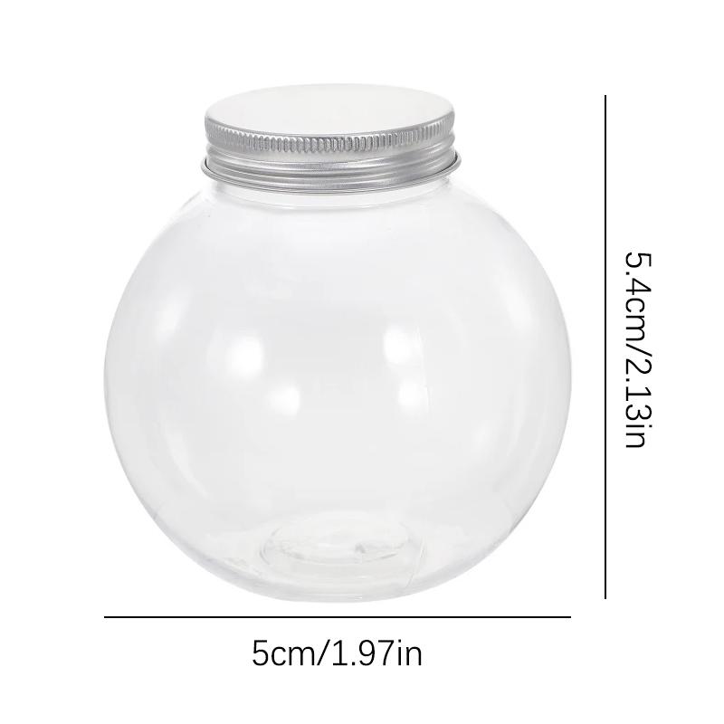 24 Pcs Christmas Candy Jar Juice Bottles Storage Clear Container Lid Packaging Ball Shaped Plastic Jars Treats Gift Box Drinks