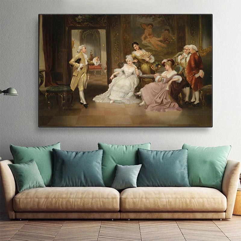 Винтажные картины на холсте в стиле ретро, ​​королевские вечерние портретные постеры и принты, настенное искусство для украшения стен гостиной, Cuadros