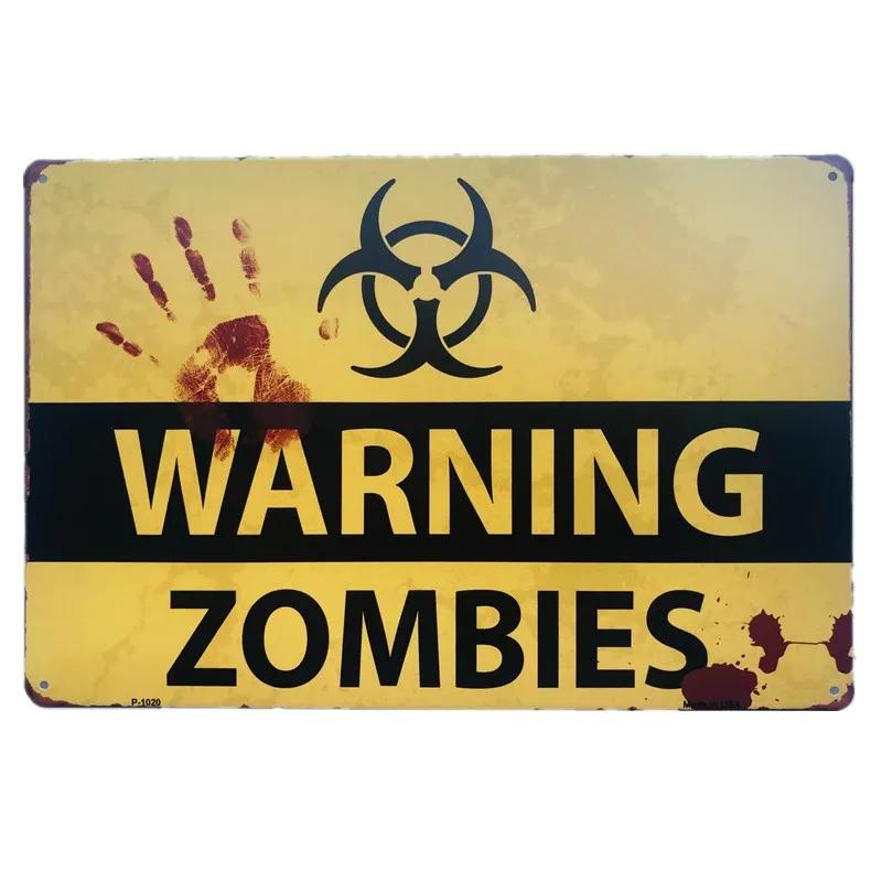 Vintage No Trespassing Metal Signs Beware Poster Plates Sign Warning Fallout Metal Plaque Tin Sign Farmhouse Wall Decoration