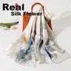 Hangsilk Road Pure Mulberry Silk Scarf [Jacquard Craft] Valentine's Day Gift for Wife and Mom Birthday Luxury Gift Box