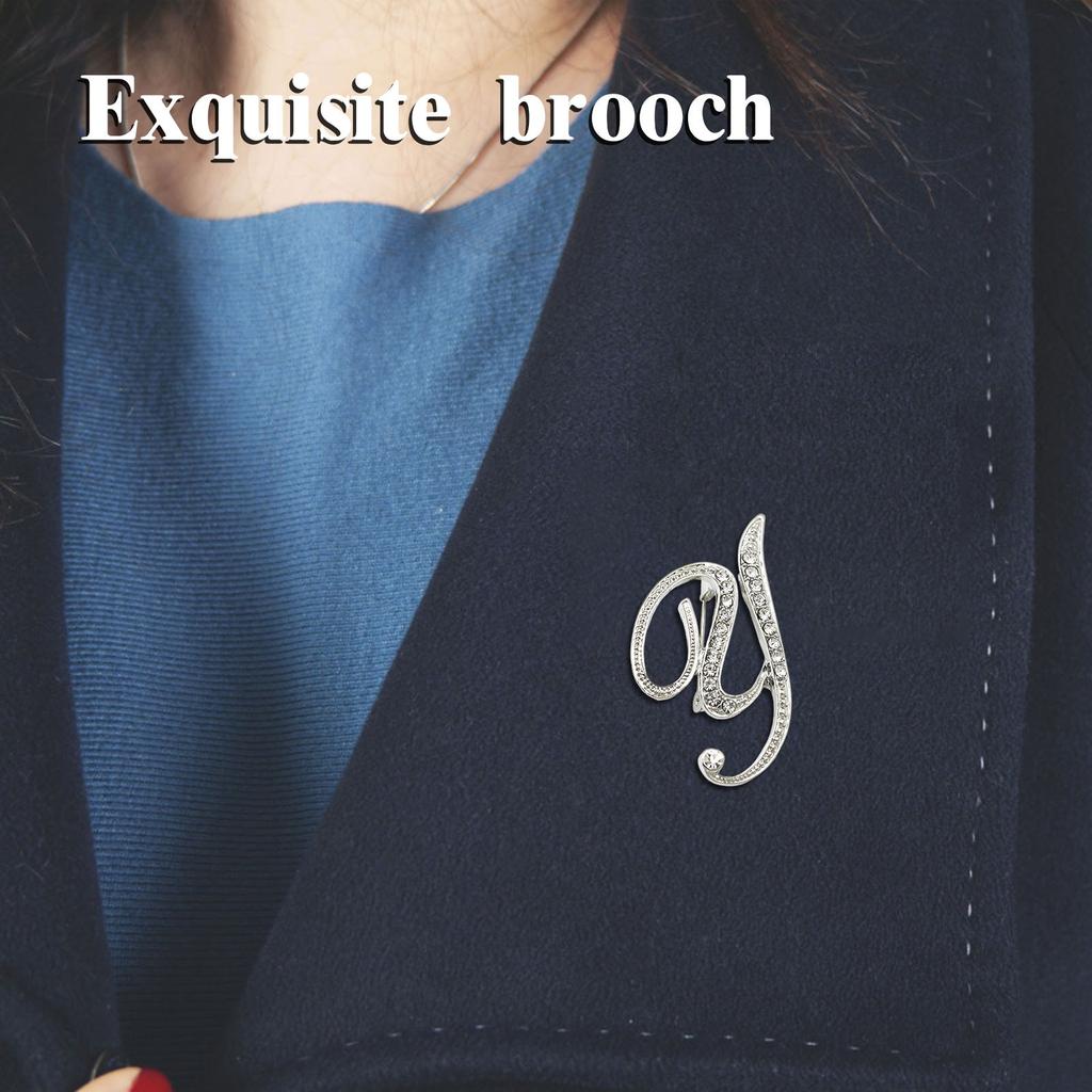 English Letter Brooch With Water Filled Diamond Alloy Chest Flower, Clothing Accessory Pin