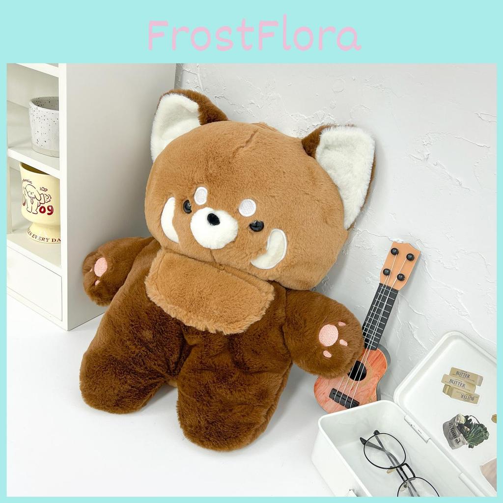 Cartoon Plush Raccoon Doll Backpack Outdoor Shoulder Bag Children Gift Festival