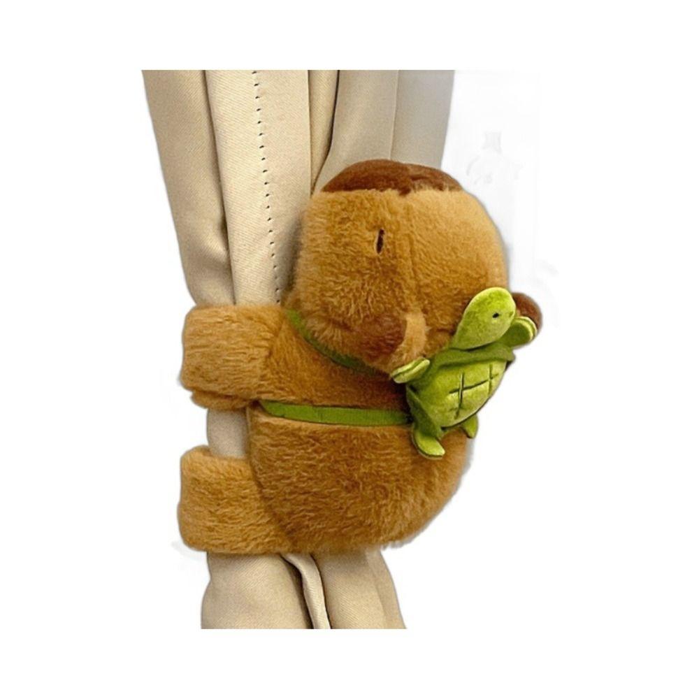 Creative Cute Capybara Clap Circle Animal Wristband Cartoon Slap Bracelets Car Decoration Plush Toy Capybara Doll Bracelet