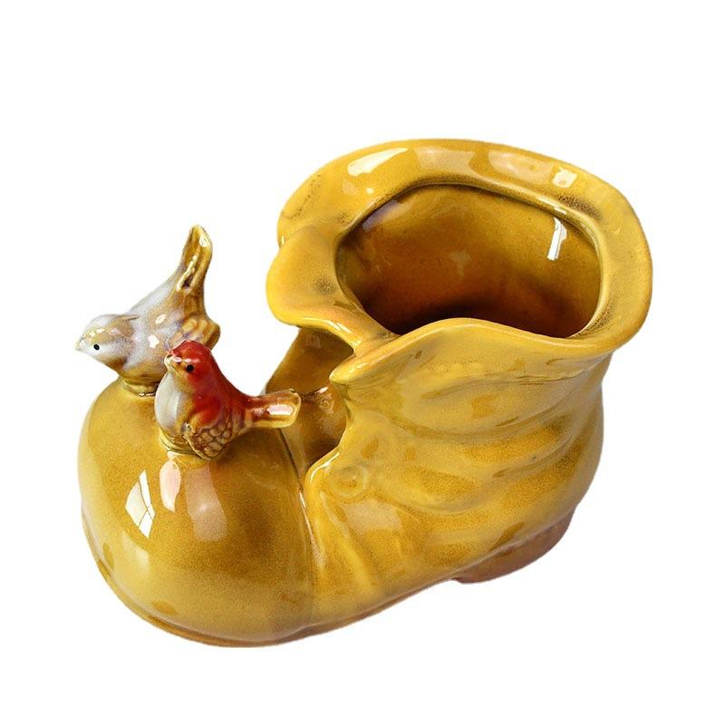 Керамические изделия ручной работы, маленькие сапожки, цветочный горшок в форме ботинка, ваза для цветов, контейнер для ручек, настольное хранилище, горшок для посадки суккулентов, вазы