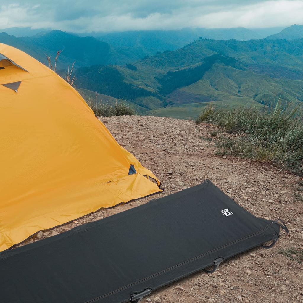 TIMBER RIDGE Camping Bed Folding Patented No Assembly Required Setup In Seconds Load Capacity 102kg Made of Aluminum Steel Camping Cot No Squeak
