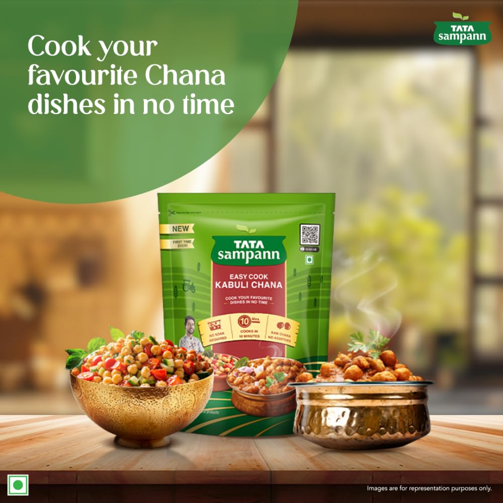 Tata Sampann Easy Cook Kabuli Chana No Soak Required Ready In 10 Minutes For Curries Hummus 200g