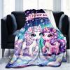 1PC Custom Name Unicorns Starry Sky flannel blanket versatile,all-season throw suitable for the living room,bedroom,camping,travel,and gift