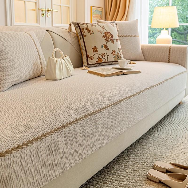 Чехол для дивана из французской кремовой кожи 2025: Элегантный, Нескользящий, Всесезонный Защитник Подушки