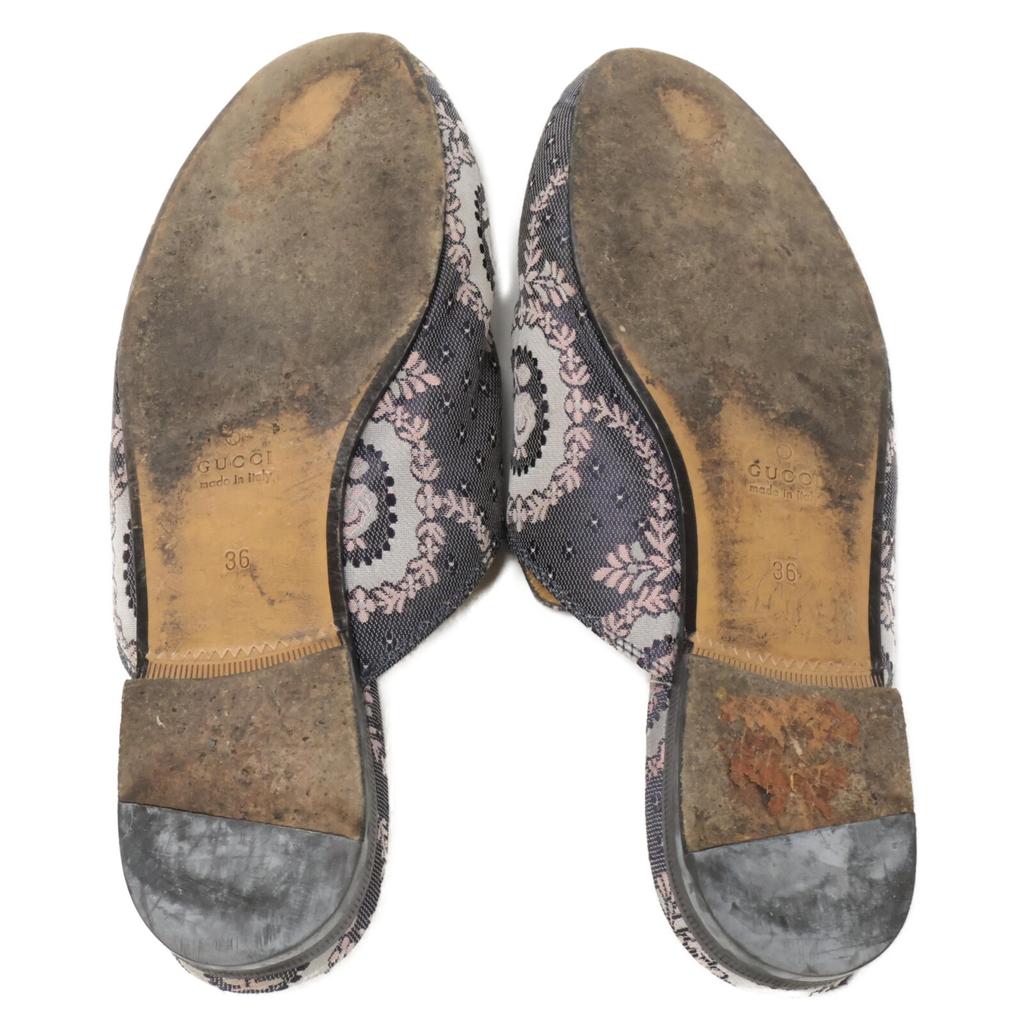 Gucci 423514 Туфли-лоферы Princetown с пряжкой Horsebit 36 Темно-синий системаПодержанный