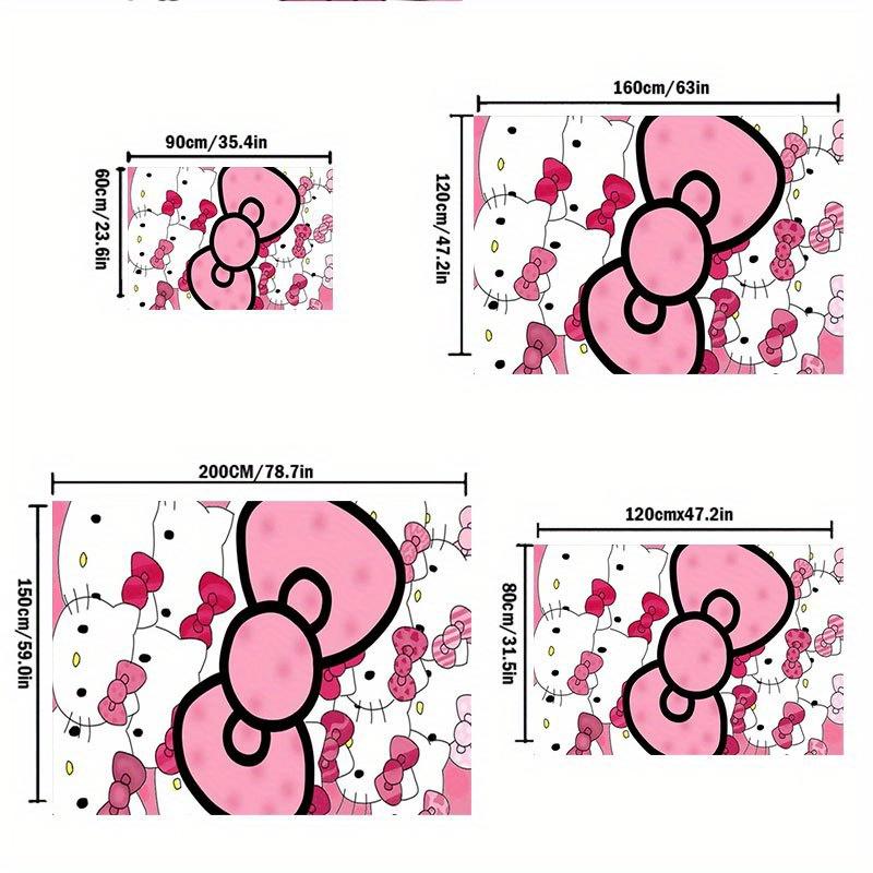 1 шт. Sanrio Hello Kitty Ковер для офиса с принтом русалки Прямоугольный коврик под стол, Идеальный декор для гостиной, спальни, кухни, Нескользящий пол