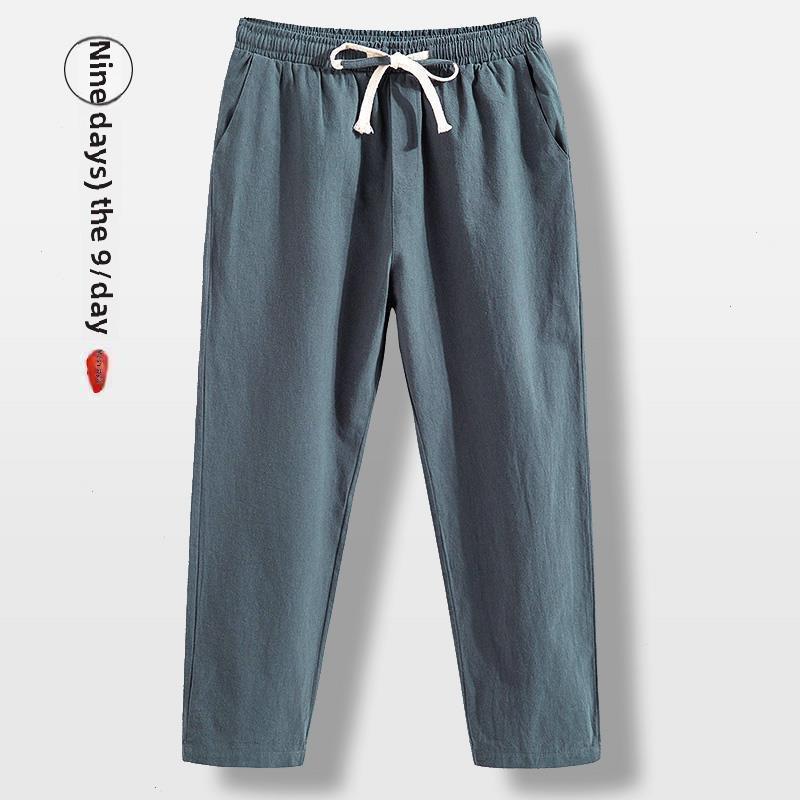 Мужские свободные повседневные брюки Ice Silk Linen 9-Point