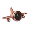 Aeroplane Table Clock Showpiece - Metal Airplane Clock for Office Desk, Study Table - Gift for Men, Women, Boys, Pilot, Airforce Person (Copper)