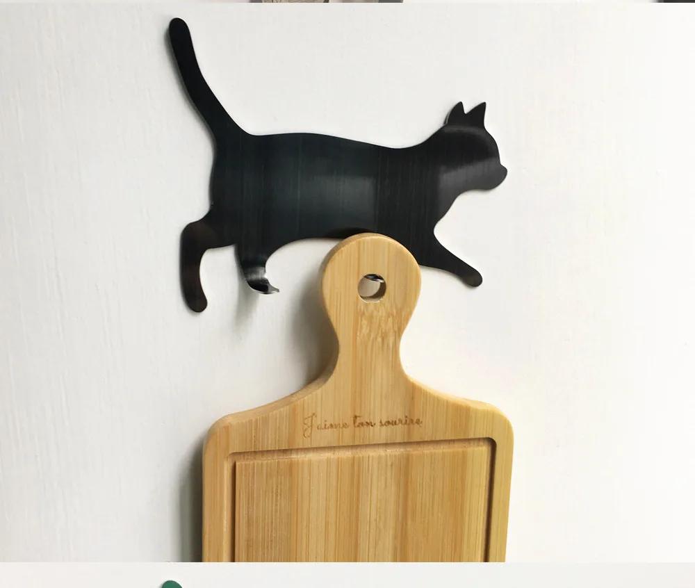 Металлический крючок для двери на стену кухни, вешалка для ключей в форме кошачьего хвоста, декоративный держатель, вешалка для хранения одежды, бесшовный крючок, аксессуары для инструментов